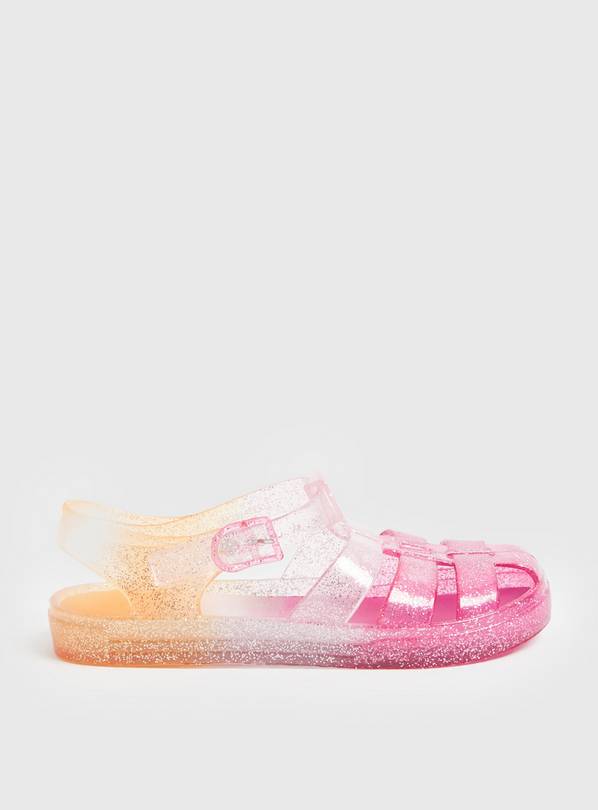 Ombre Pink Glitter Jelly Sandals  10 Infant